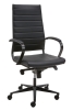 Chaise de bureau Design noire avec haut dossier en similicuir - Noir